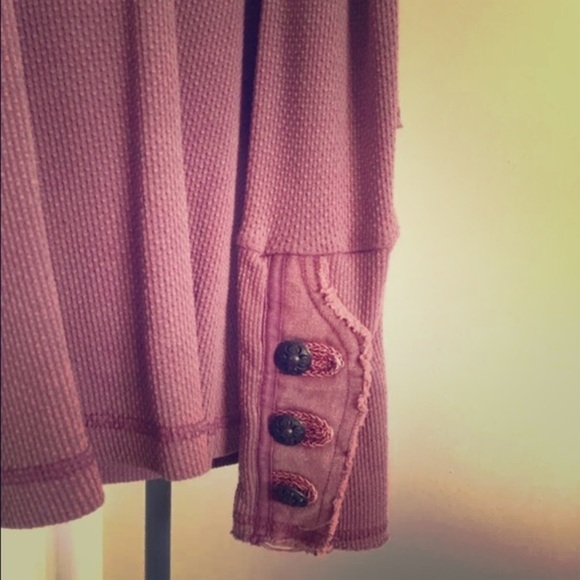 Free People Tops - Free people maroon motor cuff waffle shirt small